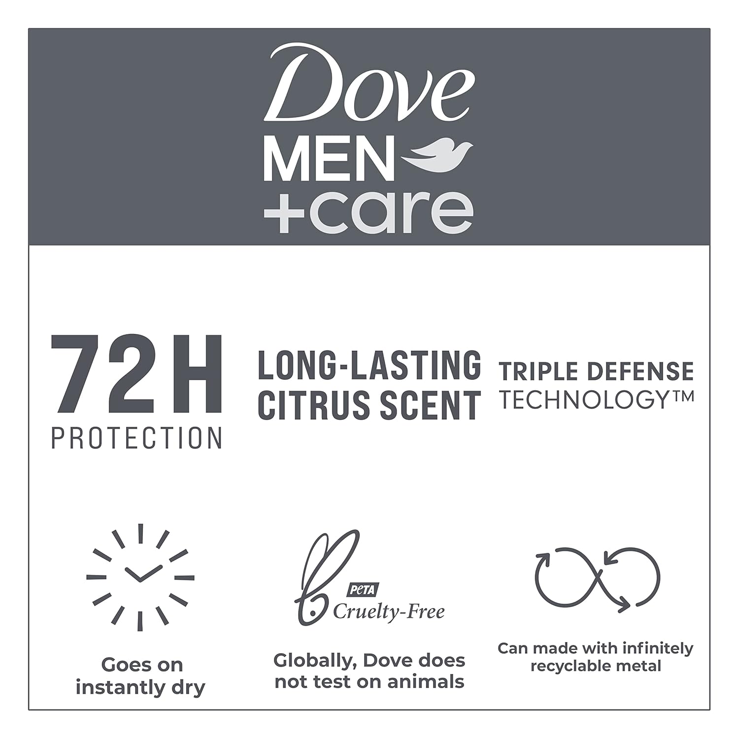 Dove Men+Care Antiperspirant Deodorant Stick Extra Fresh 2.7 oz 72H Protection Non-Irritant Vitamin E for Men Long-Lasting Citrus Scent