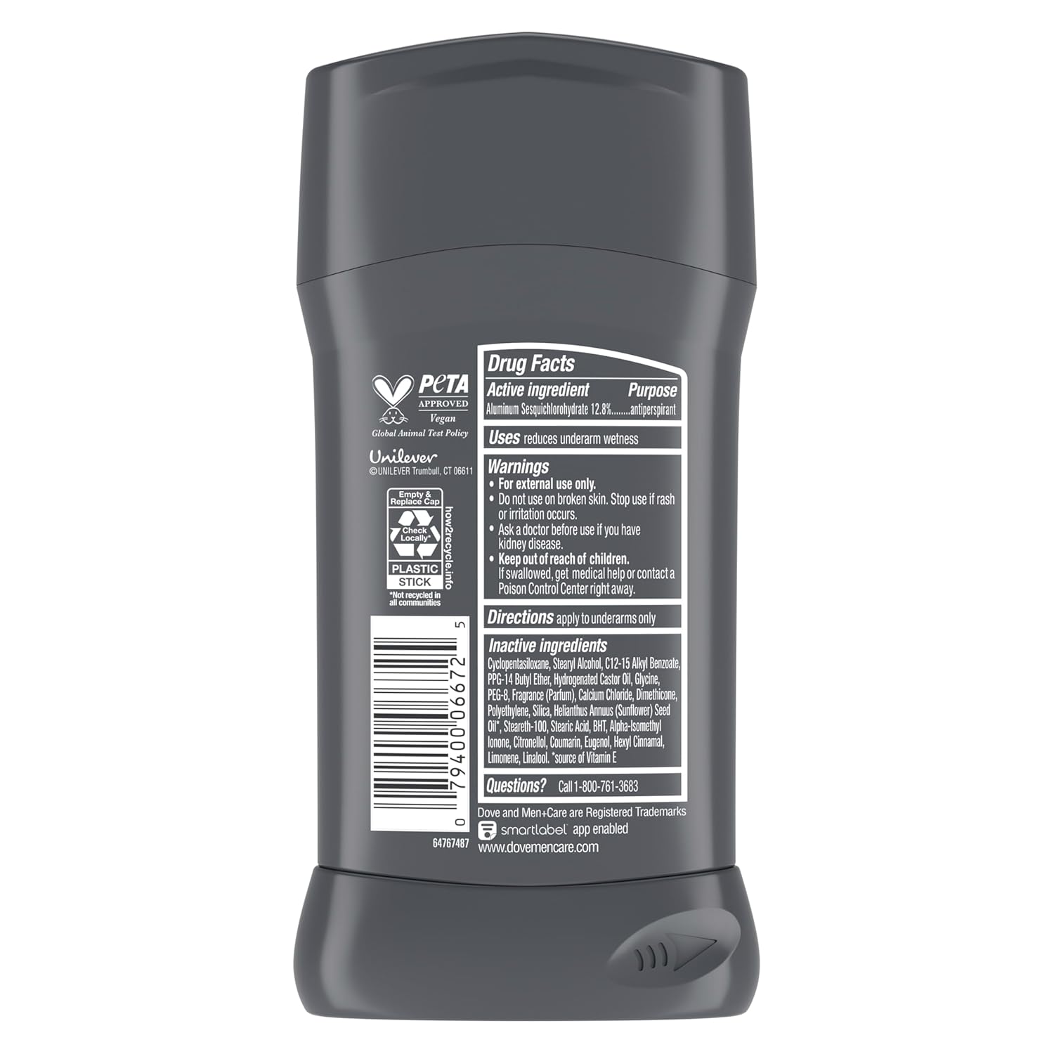 Dove Men+Care Antiperspirant Deodorant Stick Extra Fresh 2.7 oz 72H Protection Non-Irritant Vitamin E for Men Long-Lasting Citrus Scent