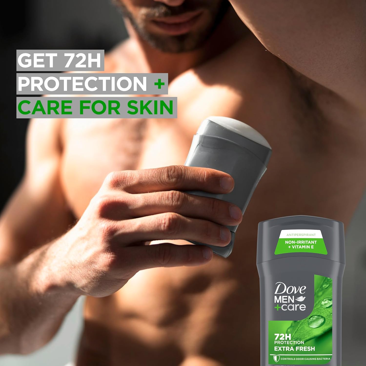 Dove Men+Care Antiperspirant Deodorant Stick Extra Fresh 2.7 oz 72H Protection Non-Irritant Vitamin E for Men Long-Lasting Citrus Scent