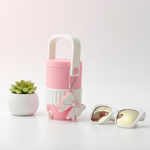 3D Printed Soda Can Holder with Lid, Straw Hole, Handle & Can Opener | Portable 12 oz Can Cooler Koozie
