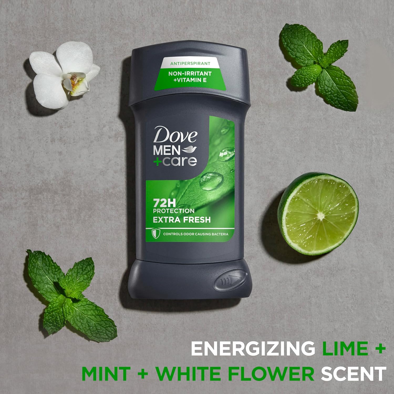 Dove Men+Care Antiperspirant Deodorant Stick Extra Fresh 2.7 oz 72H Protection Non-Irritant Vitamin E for Men Long-Lasting Citrus Scent