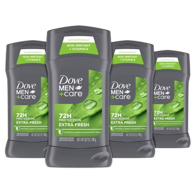 Dove Men+Care Antiperspirant Deodorant Stick Extra Fresh 2.7 oz 72H Protection Non-Irritant Vitamin E for Men Long-Lasting Citrus Scent