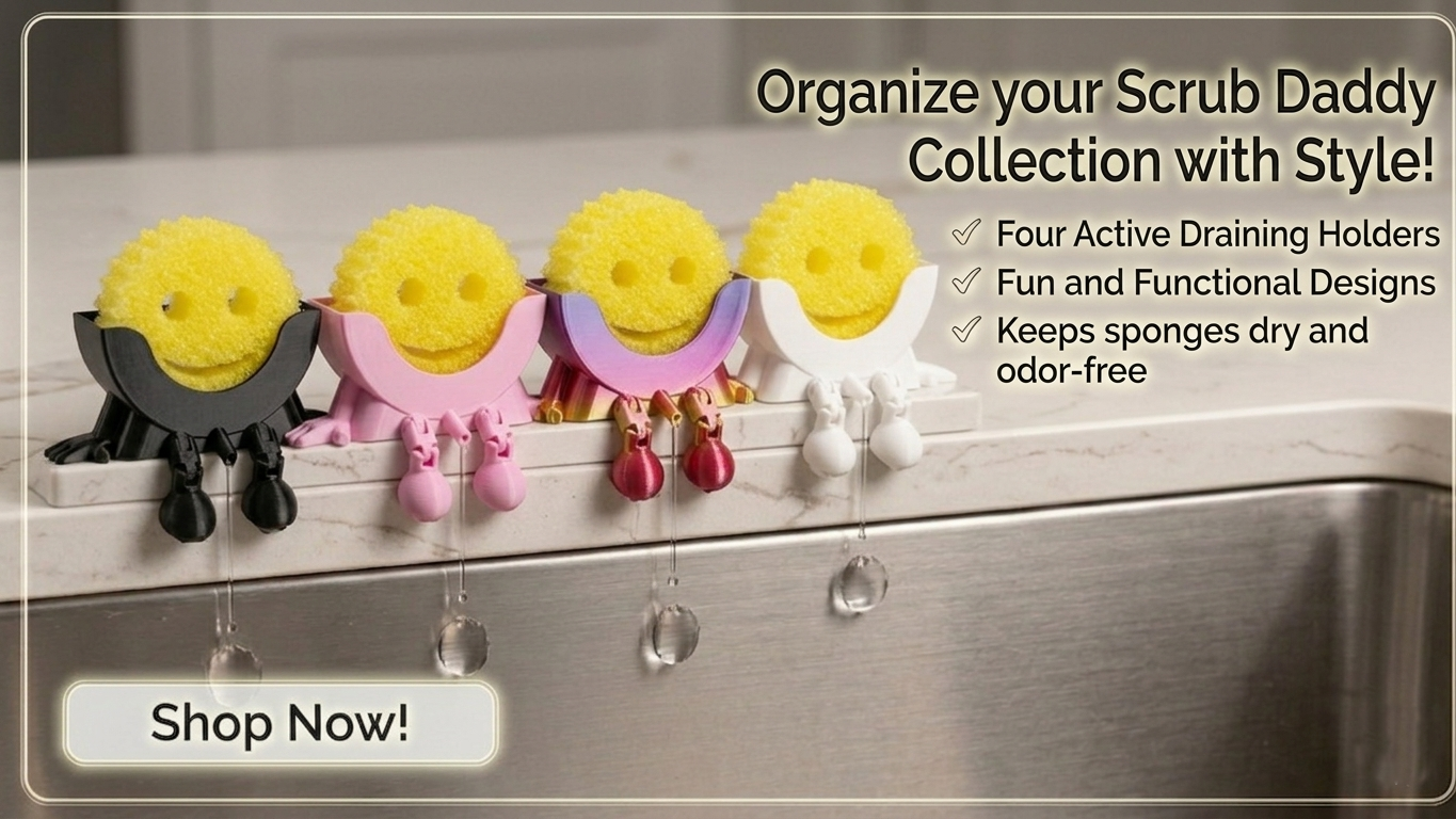 Funny Dish Sponge Holder with Drainage for Kitchen Organization 3d Print
