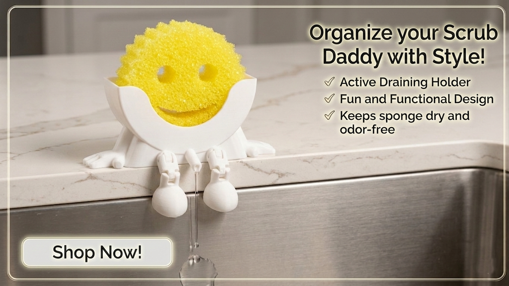 Funny Dish Sponge Holder with Drainage for Kitchen Organization 3d Print