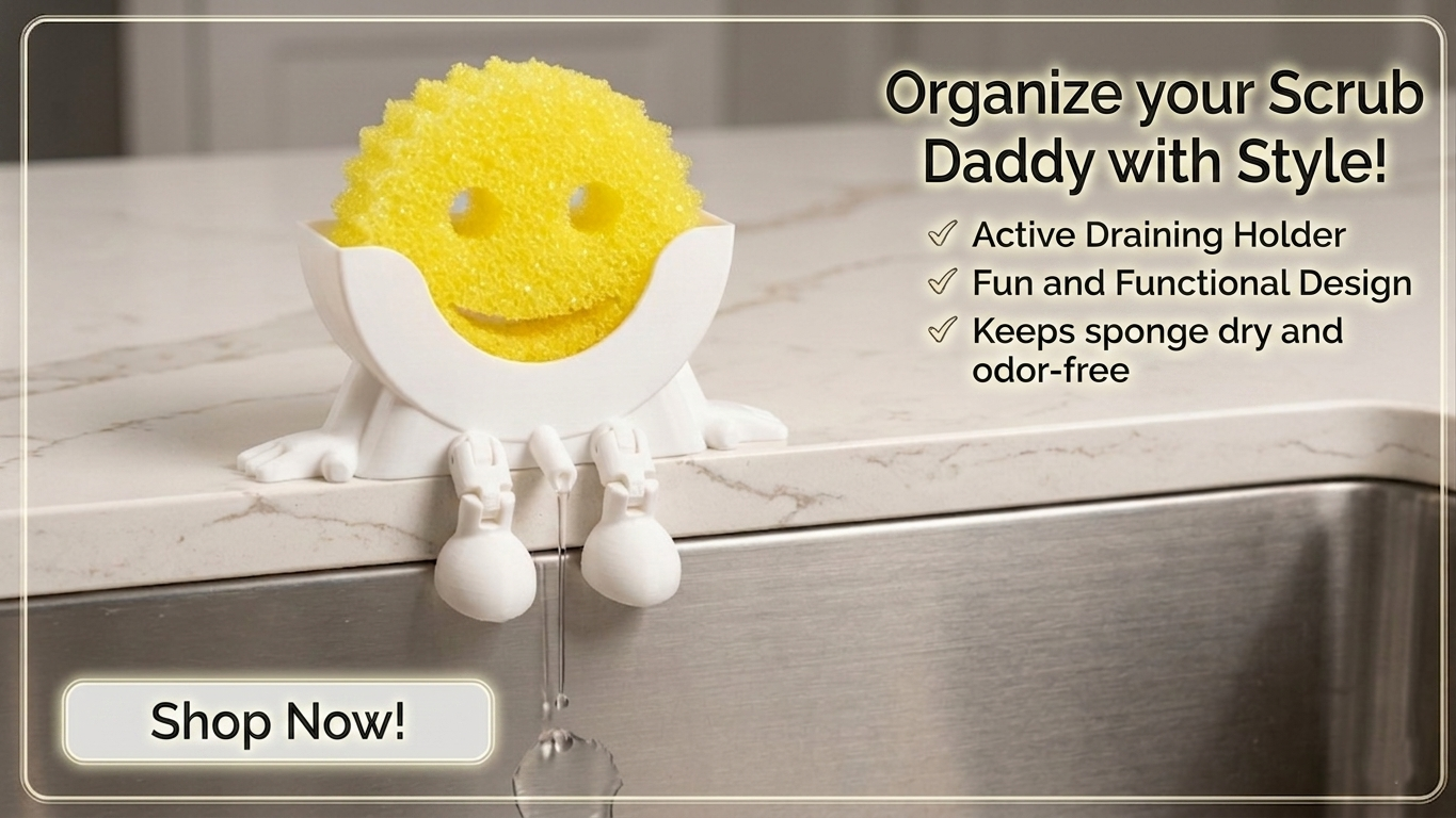 Funny Dish Sponge Holder with Drainage for Kitchen Organization 3d Print