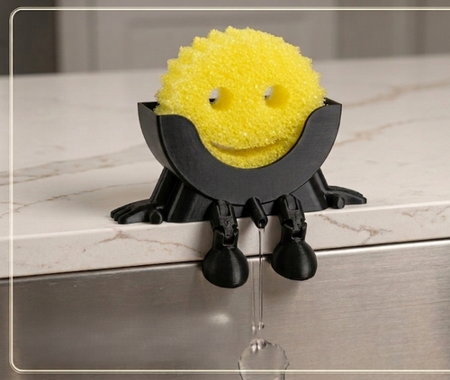 Funny Dish Sponge Holder with Drainage for Kitchen Organization 3d Print