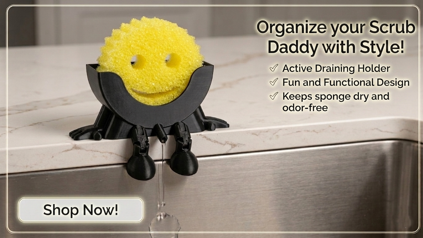 Funny Dish Sponge Holder with Drainage for Kitchen Organization 3d Print