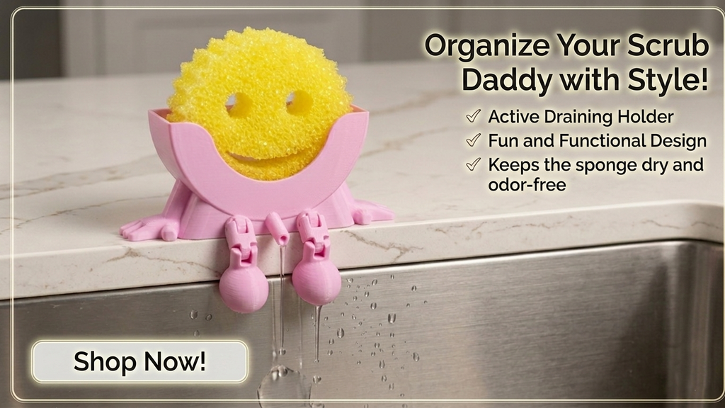 Funny Dish Sponge Holder with Drainage for Kitchen Organization 3d Print