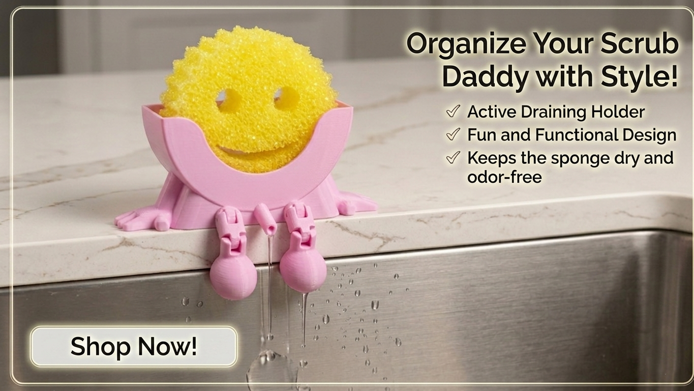 Funny Dish Sponge Holder with Drainage for Kitchen Organization 3d Print
