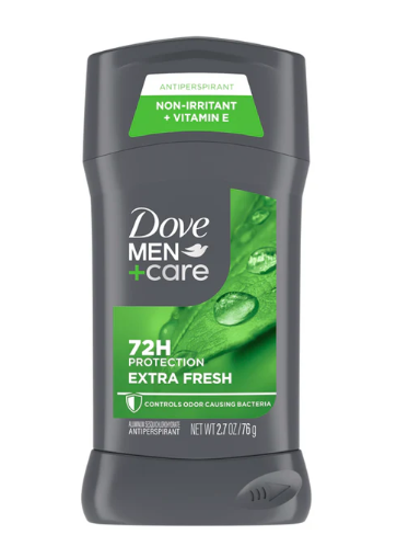 Dove Men+Care Antiperspirant Deodorant Stick Extra Fresh 2.7 oz 72H Protection Non-Irritant Vitamin E for Men Long-Lasting Citrus Scent